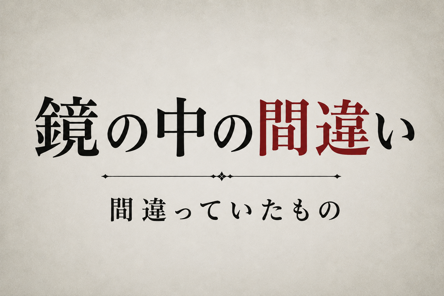 『鏡の中の間違い』間違っていたものを示すタイトル画像。